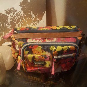 EUC Lily Bloom Floral Cargo Bag